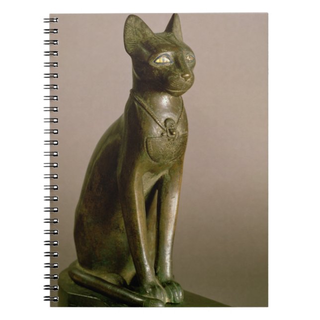 Caderno Espiral Estatueta de um gato que representa a deusa Bastet (Frente)