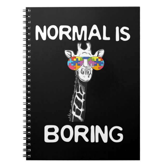 Caderno Espiral Este design gráfico engraçado apresenta girafa com (Frente)