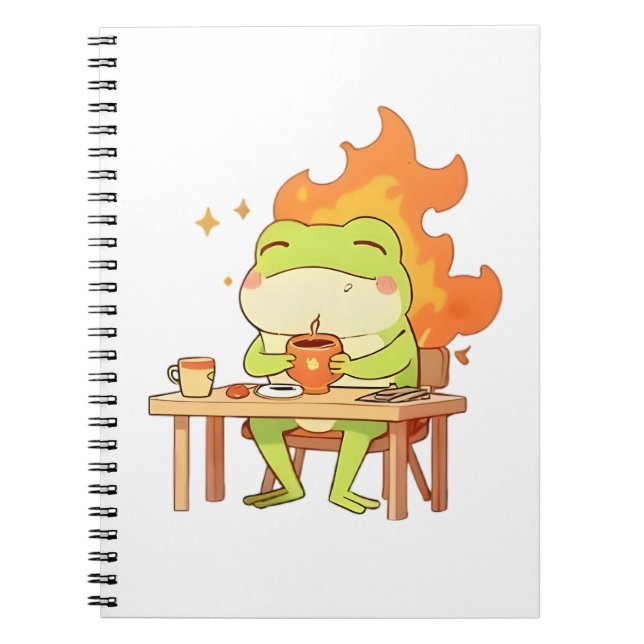 Caderno Espiral Este Design Kawaii de Sapo é Divertido (Frente)