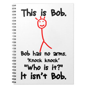 Caderno Espiral Este é Bob - Piadas Knock - Bob Piadas Memes