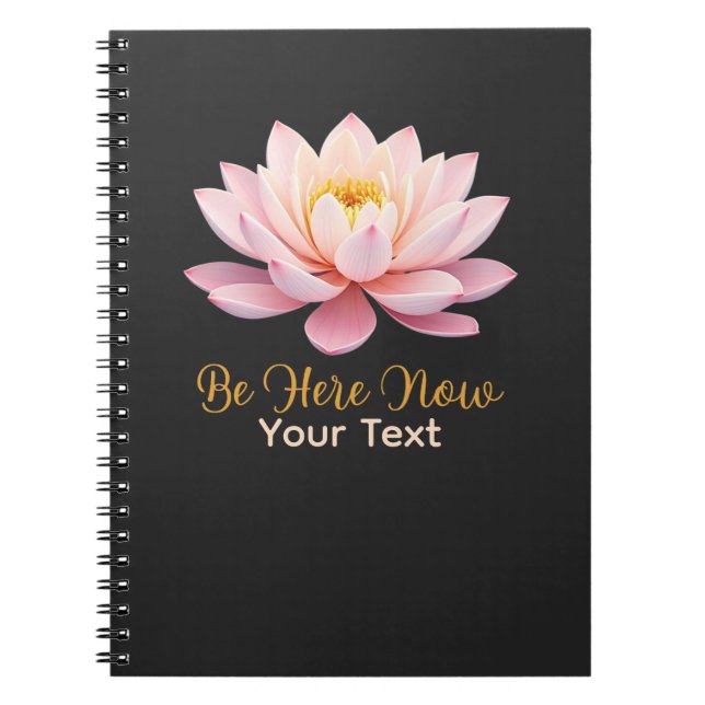 Caderno Espiral Esteja Aqui Agora Pastel Lotus Mindful (Frente)