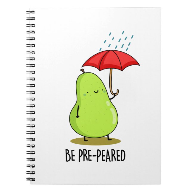 Caderno Espiral Esteja Pre-Pêra-do Pun Pêra Engraçada na Chuva (Frente)