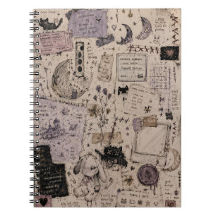 Caderno Espiral estética de álbum de recortes, diário vintage