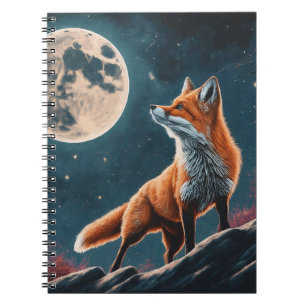 Caderno Espiral Estética de Raposa Floral Cottagecore para Garotas