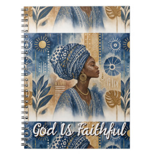 Caderno Espiral Estética de Tecido Adire Afroboêmio, Aquarela