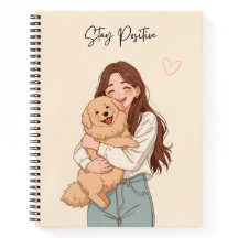 Caderno Espiral Estética Fofa "Mantenha-se Positiv