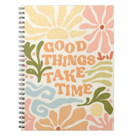 Caderno Espiral Estética Motivacional Colorida