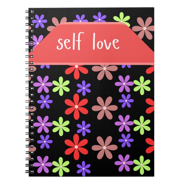 Caderno Espiral Estético de Amor Próprio com Flora (Frente)
