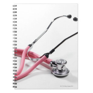 Caderno Espiral Estetoscópio cor-de-rosa