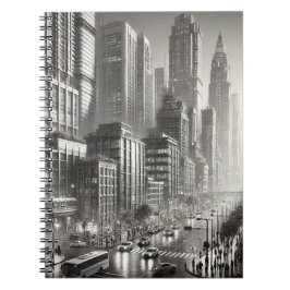 Caderno Espiral Estilo 90s Estilo Negro e Branco Aço inoxidável