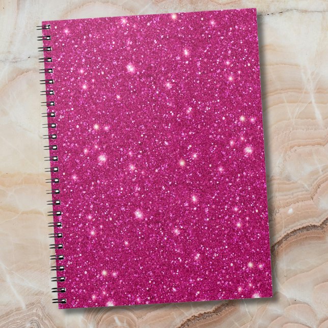 Caderno Espiral Estilo Clássico de São Valentim Rosa Glitter (Criador carregado)