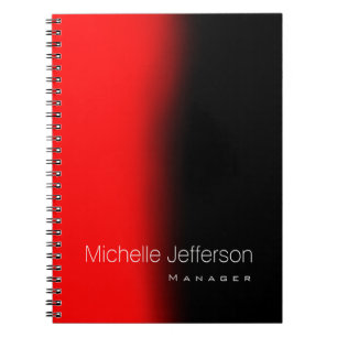 Caderno Espiral Estilo Contemporâneo Moderno Vermelho Preto Empres