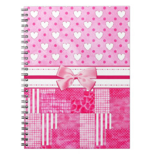 Caderno Espiral Estilo cor-de-rosa feminino do álbum de recortes