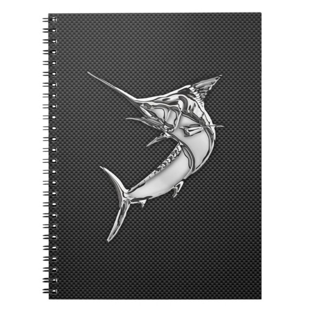Caderno Espiral Estilo Cromo Marlin na Fibra de Carbono (Frente)
