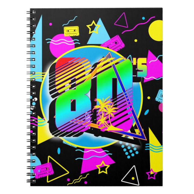 Caderno Espiral ESTILO DA ANTIGA ESCOLA DA VINTAGEM DE anos 80 (Frente)