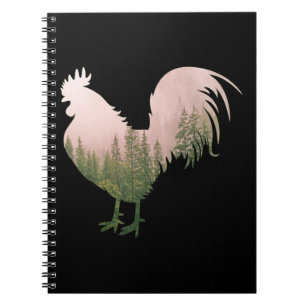 CADERNO ESPIRAL ESTILO DA FLORESTA DE FRANGO NATURAL ROOSTER