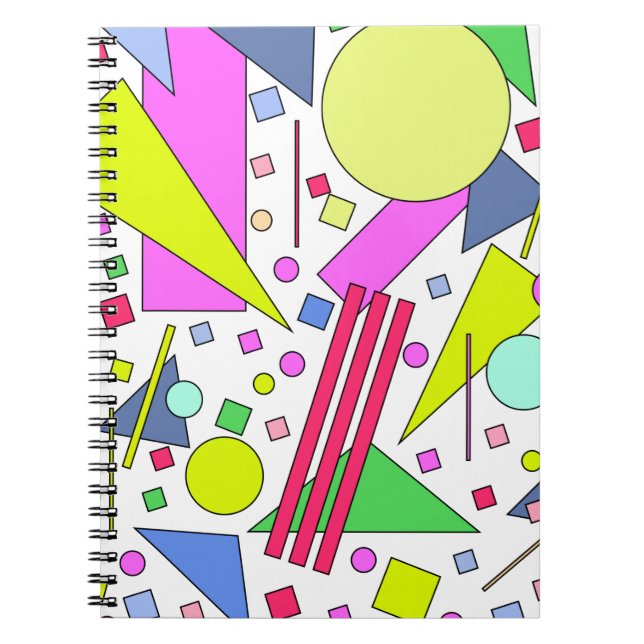 Caderno Espiral Estilo da Imagem Retroativa dos anos 80 e 90 (Frente)