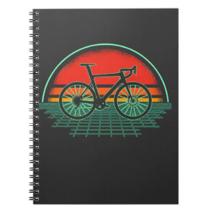 Caderno Espiral Estilo de Bicicleta Vaporwave Retro Bicycle 80s