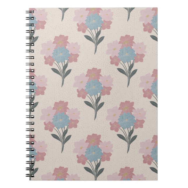 Caderno Espiral Estilo de Bloco de Blocos Floral (Frente)