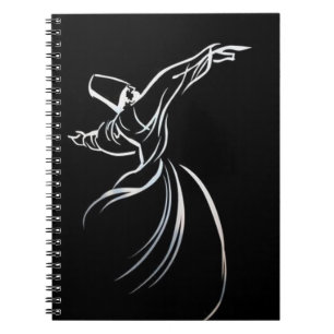 Caderno Espiral Estilo De Calígrado De Desenho De Linha Dervish Em