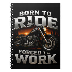 Caderno Espiral 🏍️ Estilo de Caveira de Motociclista Cromado Para