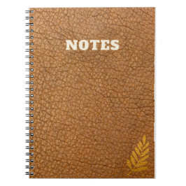 Caderno Espiral estilo de couro marrom caki
