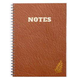 Caderno Espiral estilo de couro marrom claro