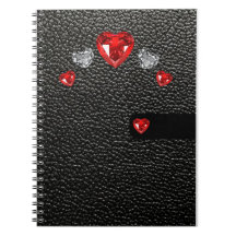 estilo de couro preto, falso, com pedras vermelhas