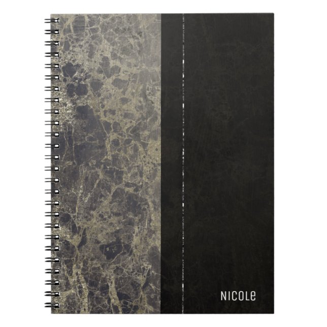 Caderno Espiral Estilo de Designer Elegante do Shimmer Granite do  (Frente)