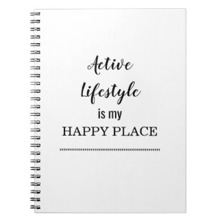 Caderno Espiral Estilo de Vida Ativo É Meu Lugar Feliz