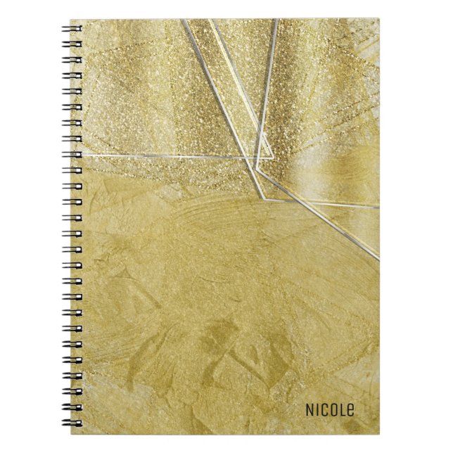 Caderno Espiral Estilo do Designer de Vidro Cristal do Shimmer Dou (Frente)