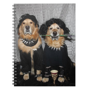 Caderno Espiral Estilo do gótico do golden retriever