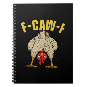 Caderno Espiral Estilo Estético Divertido Gótico Corvo Humor F-Caw