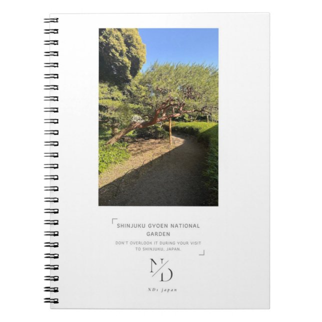 Caderno Espiral Estilo Japonês do Jardim Nacional Shinjuku Gyoen (Frente)