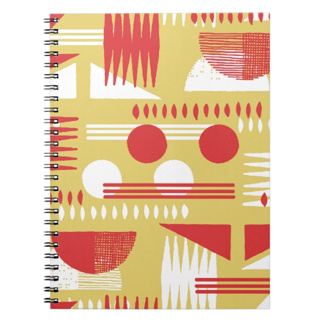 Caderno Espiral estilo moderno geométrico de abstrato sem fumaça  (Frente)