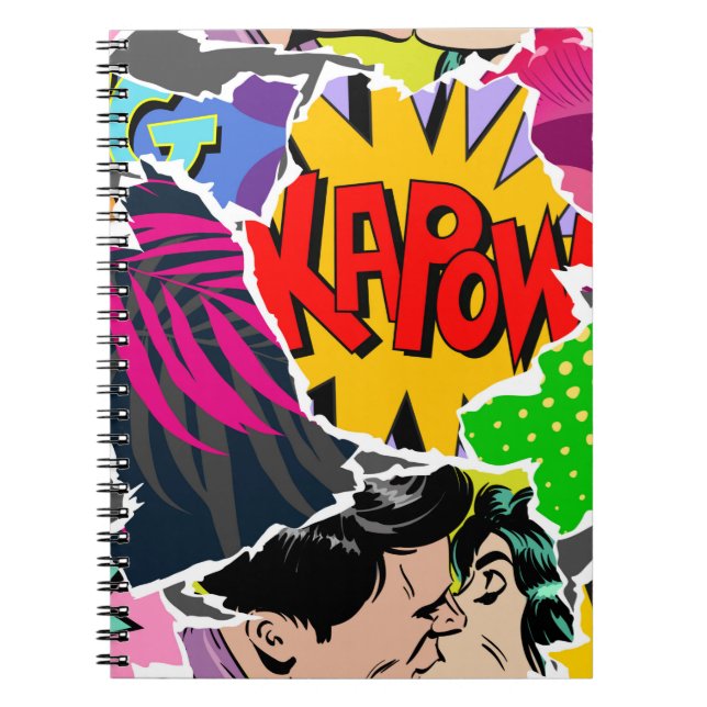 Caderno Espiral Estilo perfeito de pop de arte de história em quad (Frente)