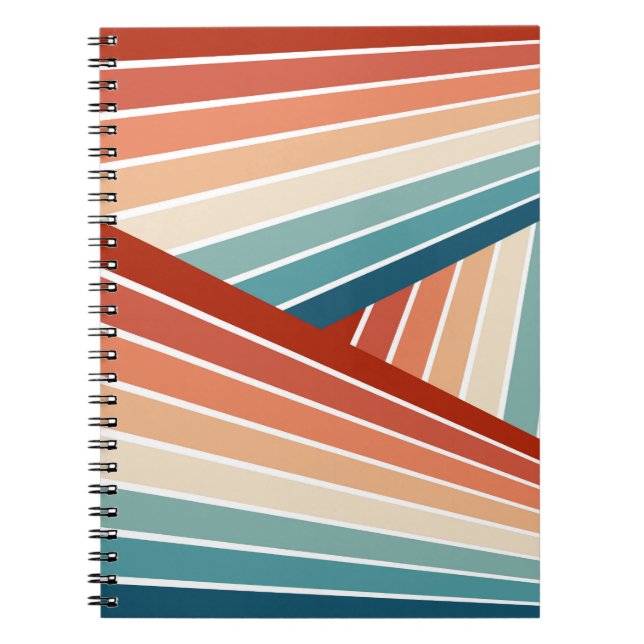 Caderno Espiral Estilo retrô colorido design (Frente)