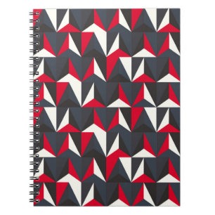Caderno Espiral Estilo retroativo e Vintage com forma geométrica,