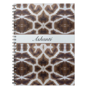 Caderno Espiral Estilo safari de padrão Giraffe personalizável