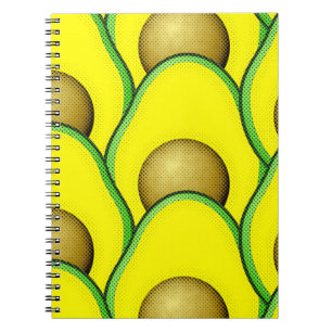 Caderno Espiral Estilo Vintage Desenho Avocado