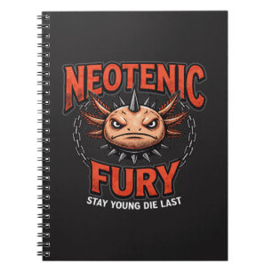 Caderno Espiral Estilo vintage dos anos 90 Axolote Skate Rad neon