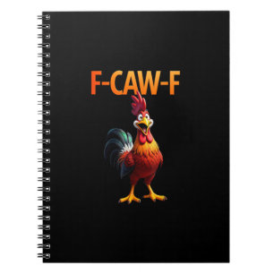 Caderno Espiral Estilo Vintage Gótico Galinha F Caw F Engraçado