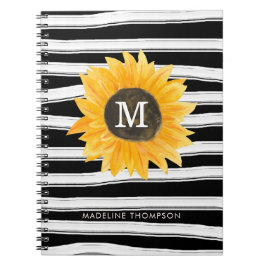 Caderno Espiral Estirpes Negras Modernas Monograma de Girassol Esp