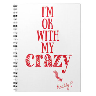 Caderno Espiral Estou bem com o meu notebook maluco e engraçado