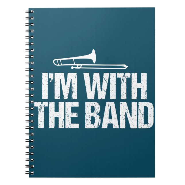 Caderno Espiral Estou com o jogador de trombone da Banda. (Frente)