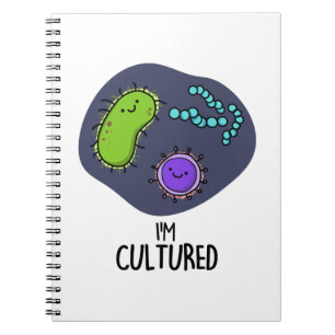 Caderno Espiral Estou Culto Piada de Bactérias Engraçadas