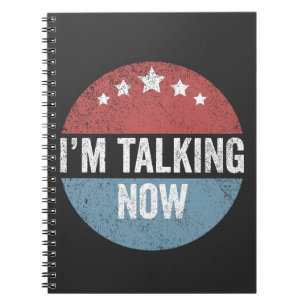 Caderno Espiral Estou falando agora Trump Kamala Presidente Debate