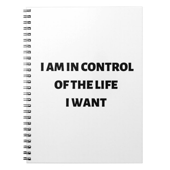 Caderno Espiral Estou no controle da vida que quero (Frente)