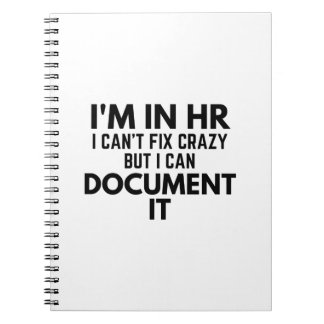 Caderno Espiral Estou no HR Não posso consertar maluco, mas posso 