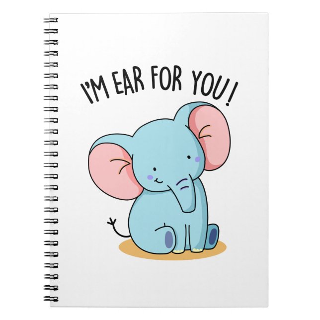 Caderno Espiral Estou Ouvindo Você Piada de Elefante Engraçada  (Frente)